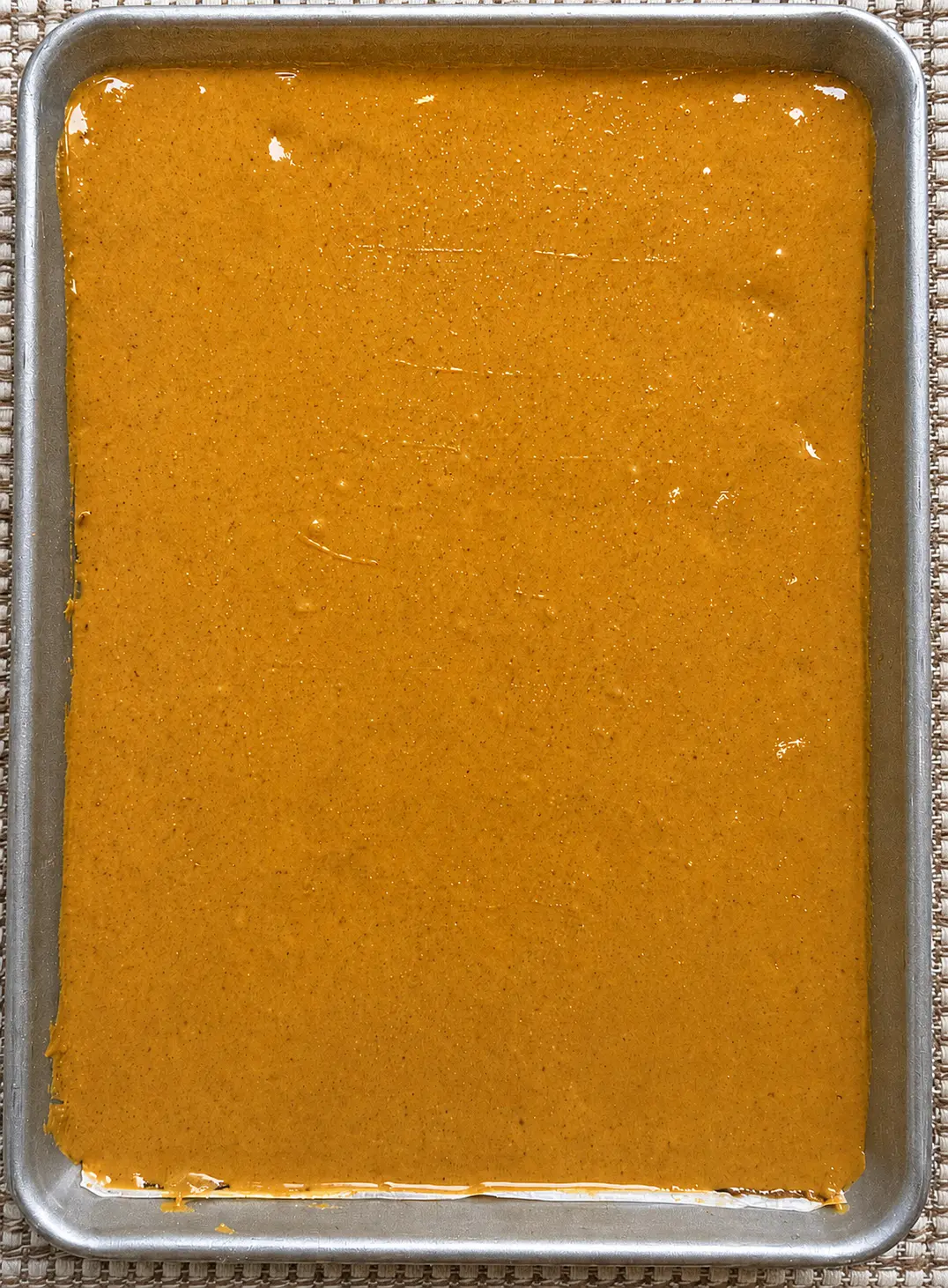 Smooth layer of creamy peanut butter